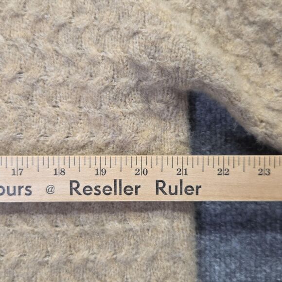 Forever 21 Sweater Womens Medium Tan Textured Knit Pullover Crewneck Cozy Soft - Picture 7 of 9